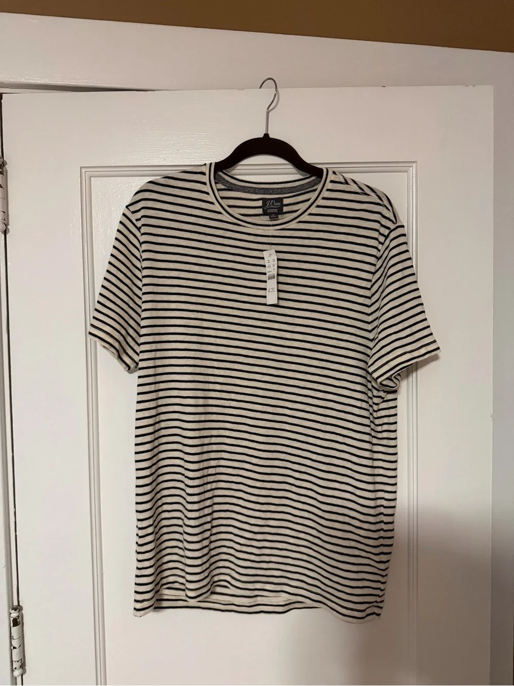 J. Crew Striped Crew Neck T-Shirt - Navy & White